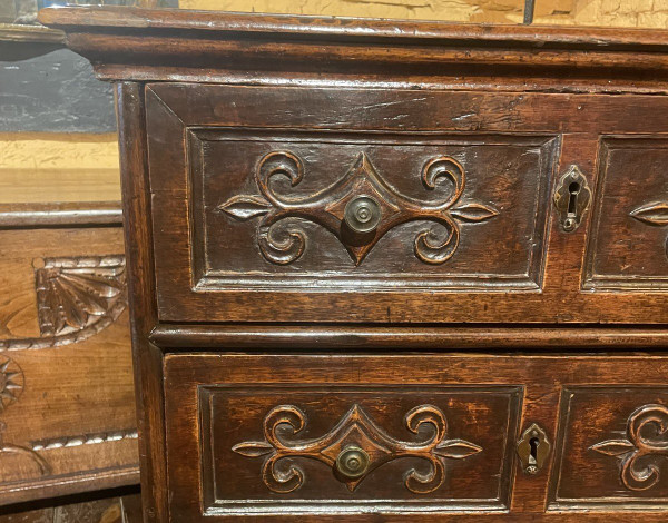 Small Italian Walnut Chest of Drawers-17th Century