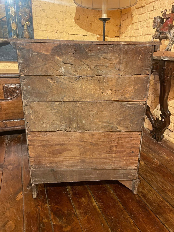 Small Italian Walnut Chest of Drawers-17th Century