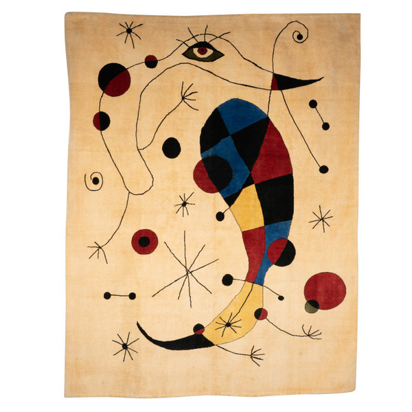Carpet, or tapestry, inspired by Joan Miro. Contemporary work