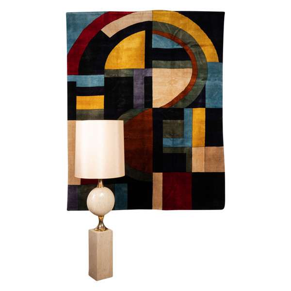 Carpet, or tapestry, geometric and in wool. Contemporary work