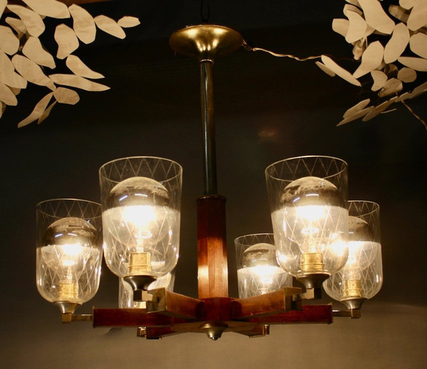 1940 Chandelier With 6 Arms Of Light