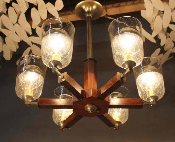 1940 Chandelier With 6 Arms Of Light