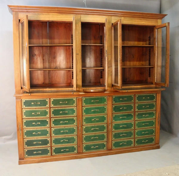 Bedeutende Mahagoni-Cartonnier-Bibliothek aus dem 19. Jahrhundert