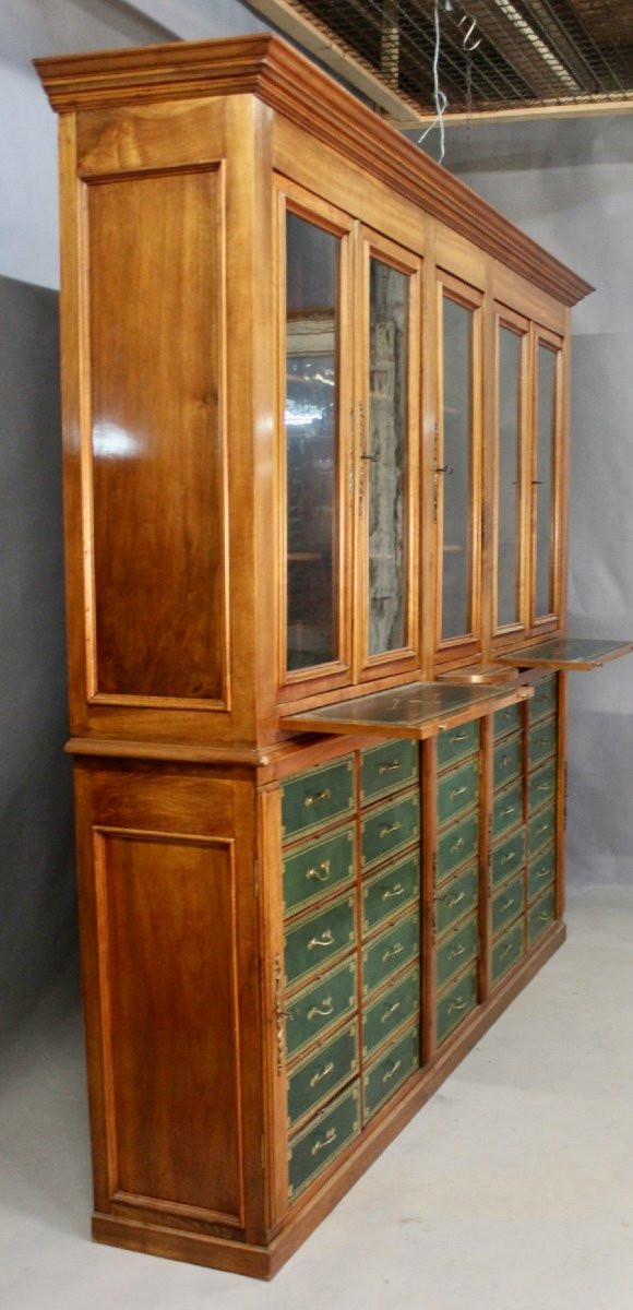 Bedeutende Mahagoni-Cartonnier-Bibliothek aus dem 19. Jahrhundert