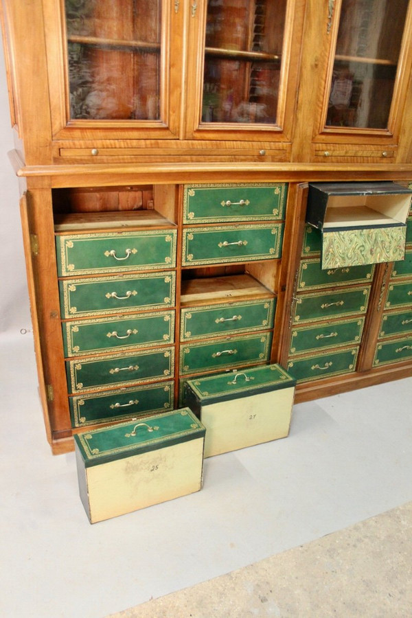 Bedeutende Mahagoni-Cartonnier-Bibliothek aus dem 19. Jahrhundert