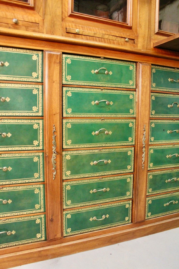 Bedeutende Mahagoni-Cartonnier-Bibliothek aus dem 19. Jahrhundert