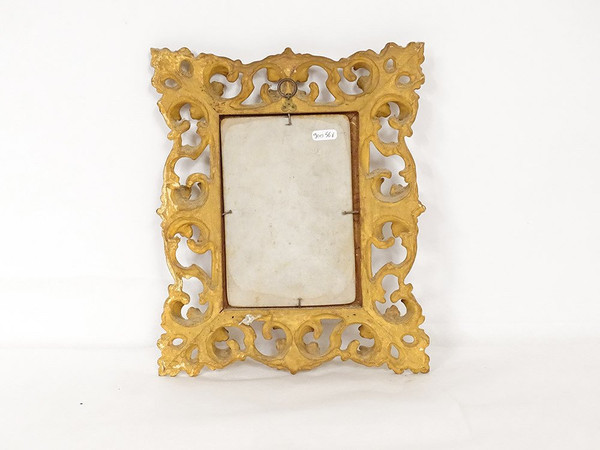 Gemälde auf Porzellan, Kindergemälde, goldener Holzrahmen, Lanfant de Metz, 19. Jahrhundert