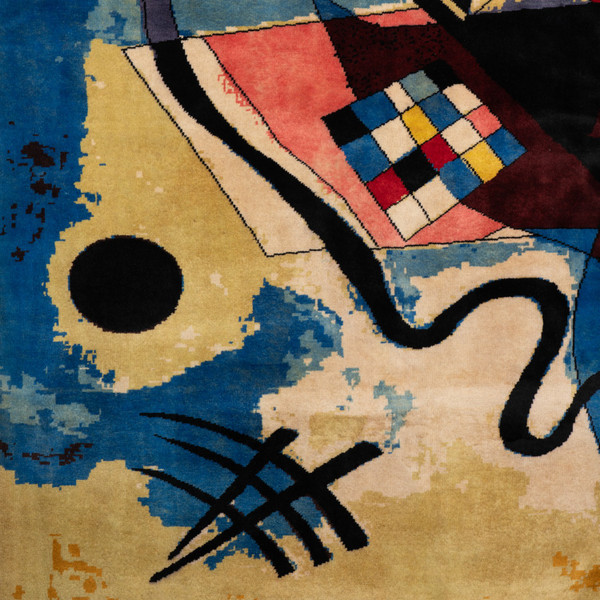 Tappeto, o arazzo, ispirato a Kandinsky. Opera contemporanea