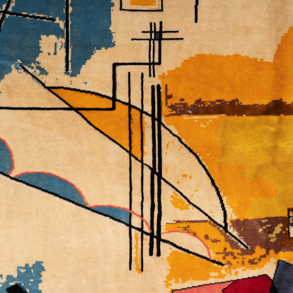 Tappeto, o arazzo, ispirato a Kandinsky. Opera contemporanea