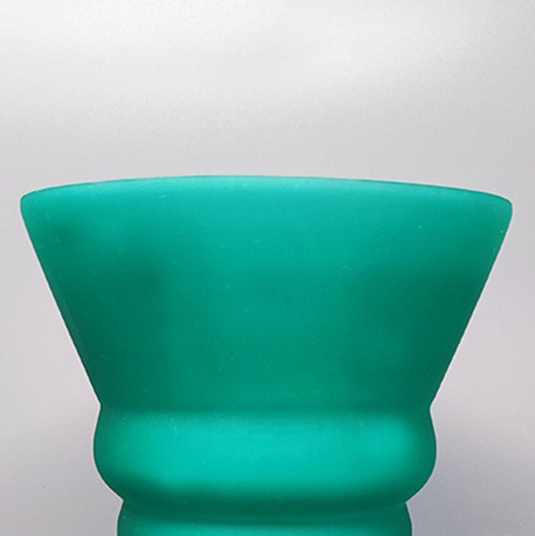 1960 Étonnant Vase Vert en Verre de Murano Par Michielotto