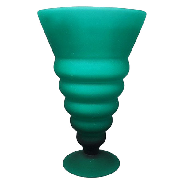 Incredibile vaso in vetro di Murano verde del 1960 di Michielotto