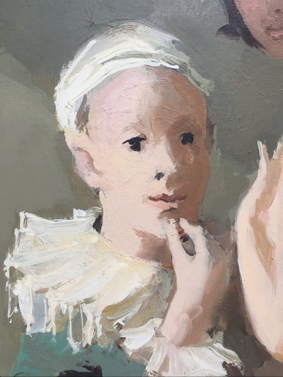 "Pierrot und Colombine". Öl auf Leinwand. Jonathan Zutter. 1960er Jahre.