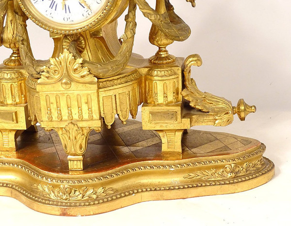 Gilt Bronze Pendulum Allegory Arts Music Book Napoleon III 19th Century