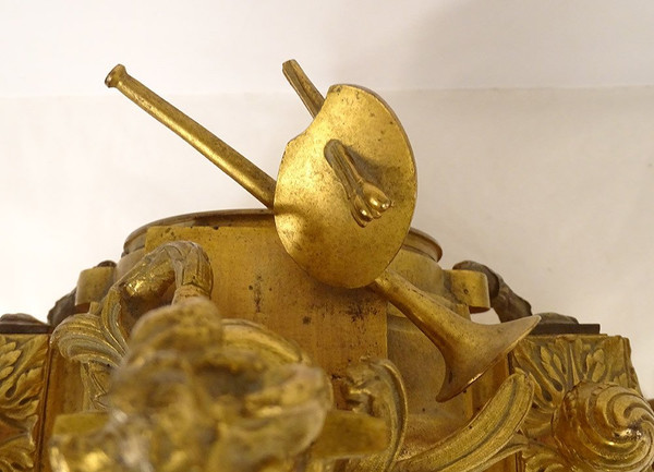Gilt Bronze Pendulum Allegory Arts Music Book Napoleon III 19th Century