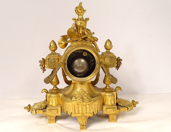 Gilt Bronze Pendulum Allegory Arts Music Book Napoleon III 19th Century