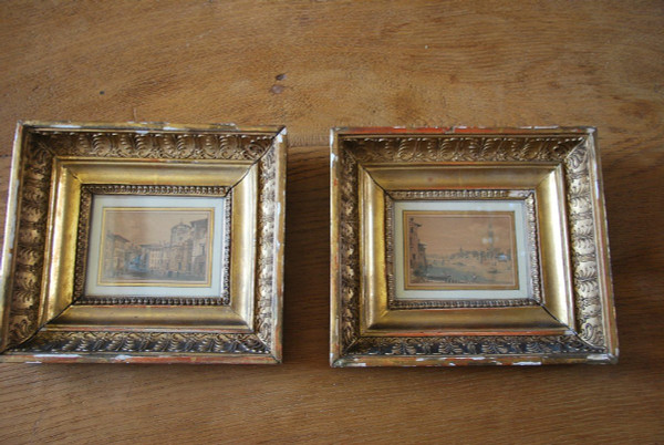 Pair Of Drawings Views Of Florence By Victor Jean Nicolle Late 18th century