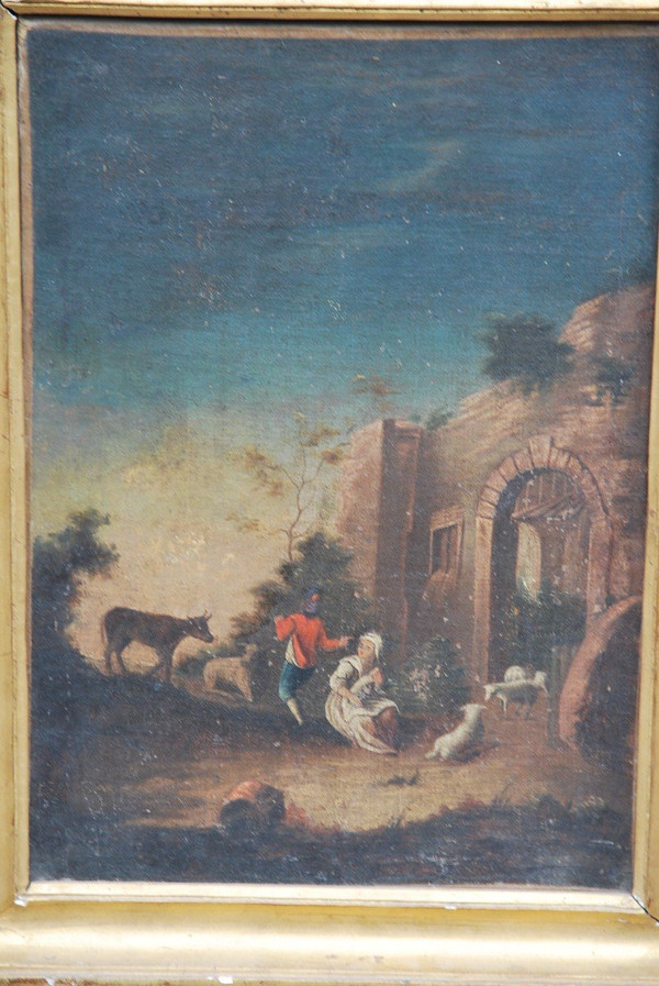 Paire De Paysages "classiques" En Pendant XVIIIe siècle