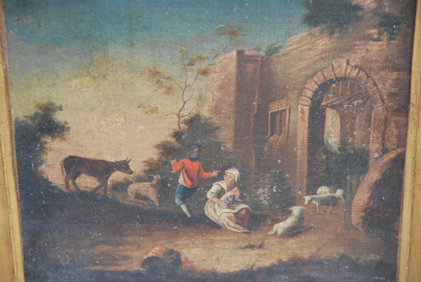 Paire De Paysages "classiques" En Pendant XVIIIe siècle
