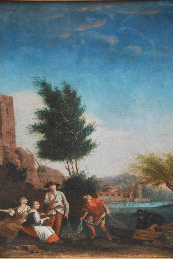 Paire De Paysages "classiques" En Pendant XVIIIe siècle