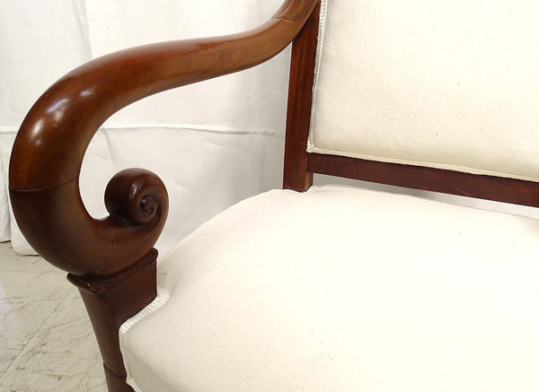 Small Restored Child's Armchair Mahogany Winding XIXÃ¨me SiÃ¨cle