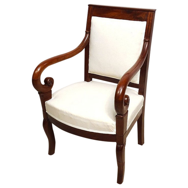 Small Restored Child's Armchair Mahogany Winding XIXÃ¨me SiÃ¨cle