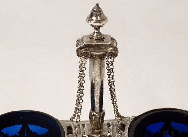 Double Louis XVI silver salt cellar Fermiers Généraux 18th century
