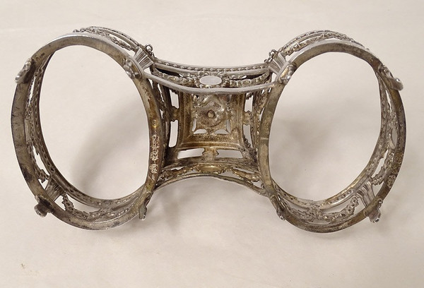 Double Louis XVI silver salt cellar Fermiers Généraux 18th century