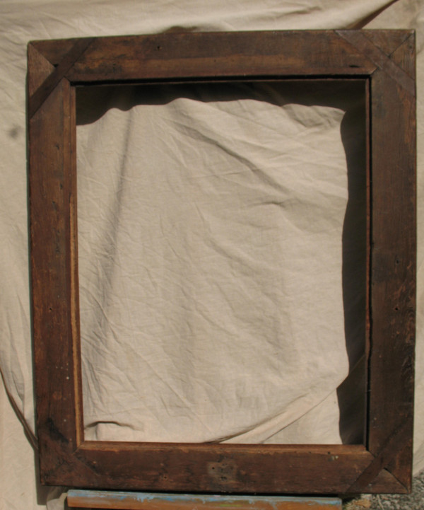 Large early 19th century carved oak frame in the Louis XIII style