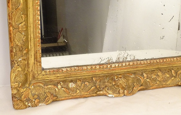 Regency Mirror Glass Gilded Carved Wood Frame Flower Shells 18th Century