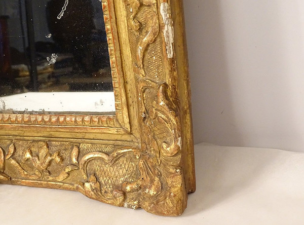 Regency Mirror Glass Gilded Carved Wood Frame Flower Shells 18th Century