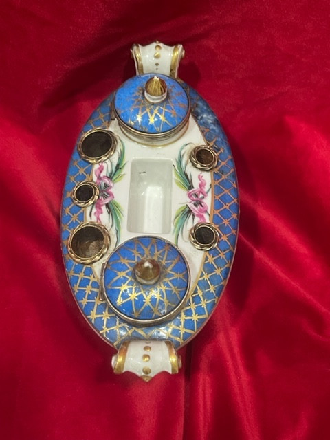 Encrier Gondole porcelaine de Sèvres XVIII Eme