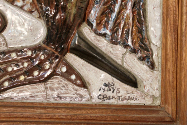 Table En Faïence Par Clovis Bertieaux 1985