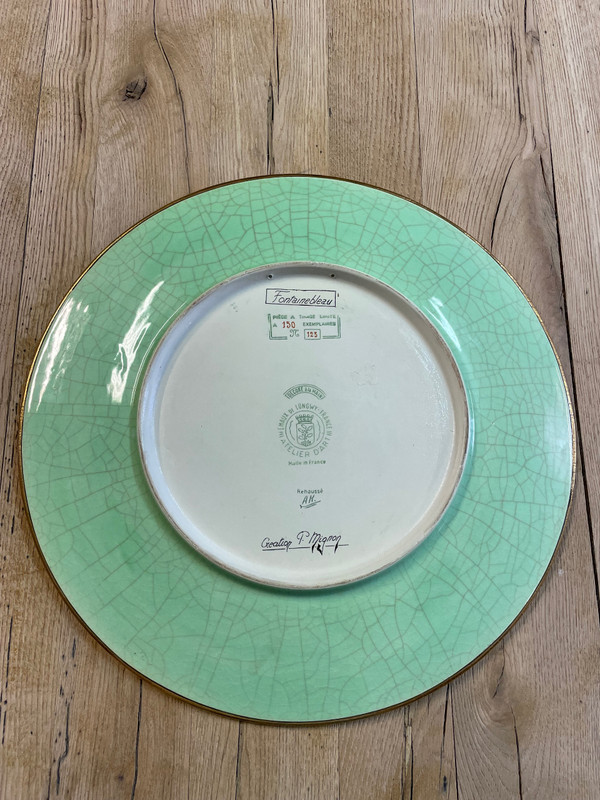 Longwy - Large Enamel Dish Model Fontainebleau Napoléon Paul Mignon