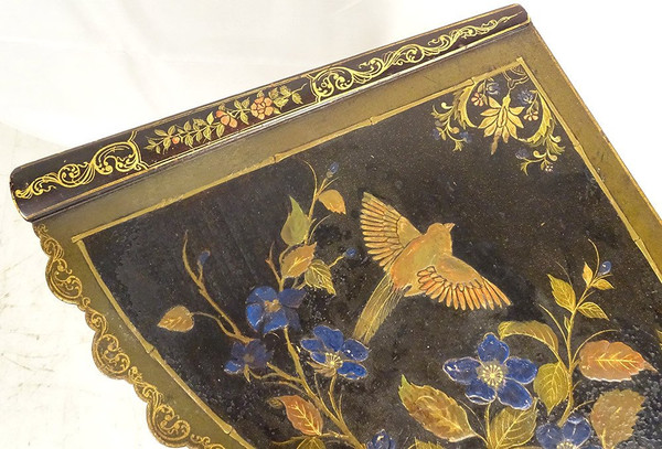 Travailleuse Encoignure Majorelle Bois Laqué Japonisant Oiseau Art Nouveau