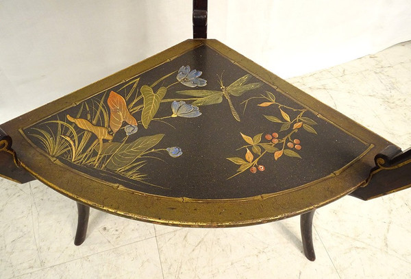 Travailleuse Encoignure Majorelle Bois Laqué Japonisant Oiseau Art Nouveau