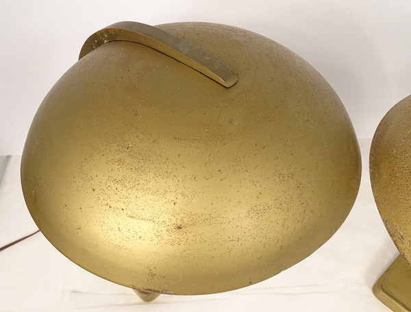 Coppia di lampade da scrivania vintage in metallo bronzato Art Déco Germania XX secolo