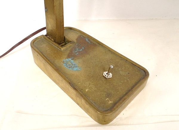 Coppia di lampade da scrivania vintage in metallo bronzato Art Déco Germania XX secolo