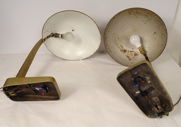 Coppia di lampade da scrivania vintage in metallo bronzato Art Déco Germania XX secolo