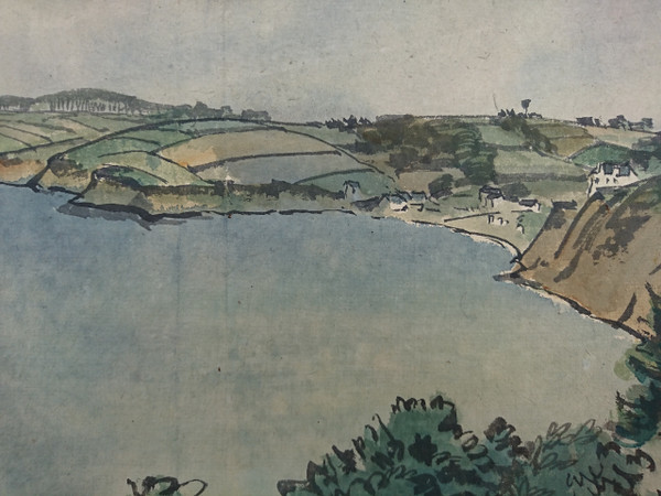 Lavaggio ad acquerello Bretagna Di Jules Chadel