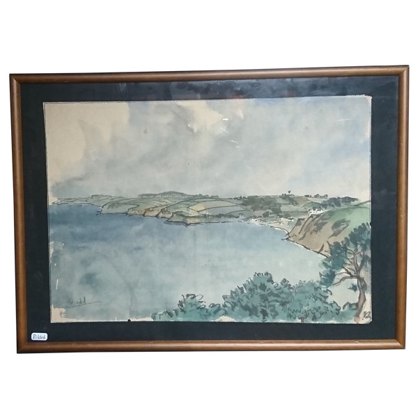 Lavaggio ad acquerello Bretagna Di Jules Chadel