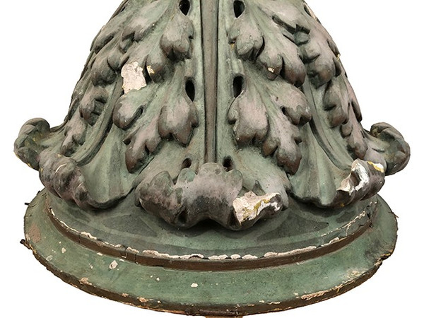 Large wall console, green plaster church statue support