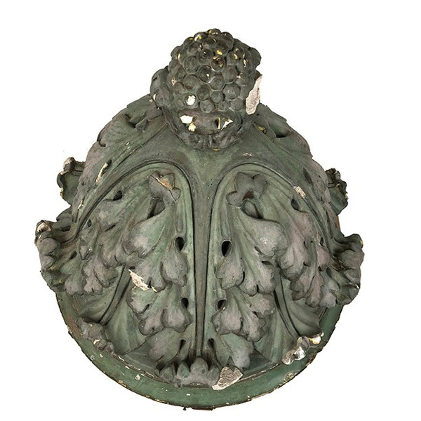 Large wall console, green plaster church statue support