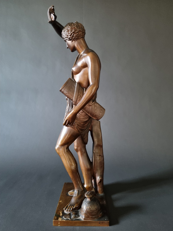 Grand bronze l'Amazone Blessée, belle fonte numérotée de Barbedienne.