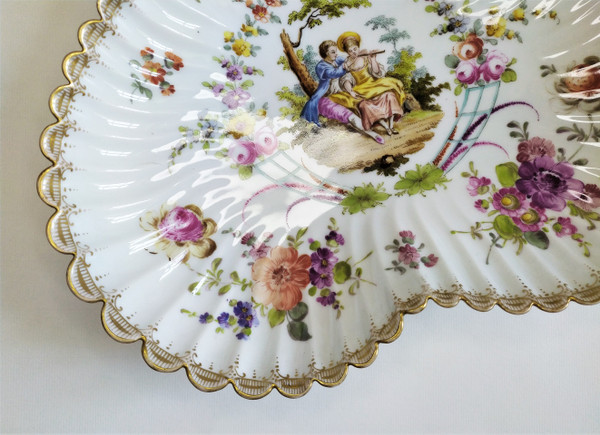 Piatto in porcellana di Meissen Sassonia