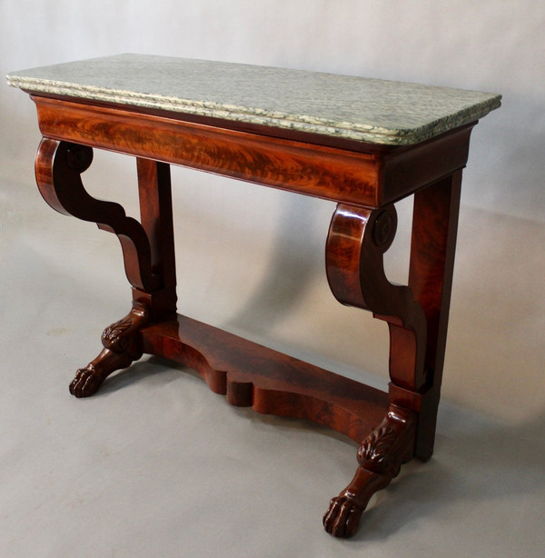 Console di restauro in mogano con piedi ad artiglio