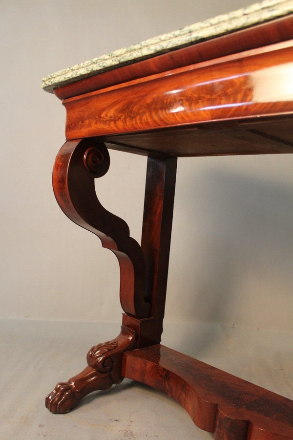 Console di restauro in mogano con piedi ad artiglio