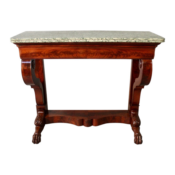 Console di restauro in mogano con piedi ad artiglio