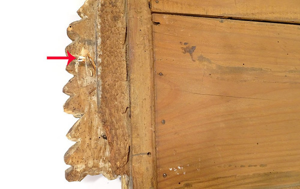 Grand Miroir Révolutionnaire Bois Sculpté Doré Casque Feuilles Chêne XVIIIè