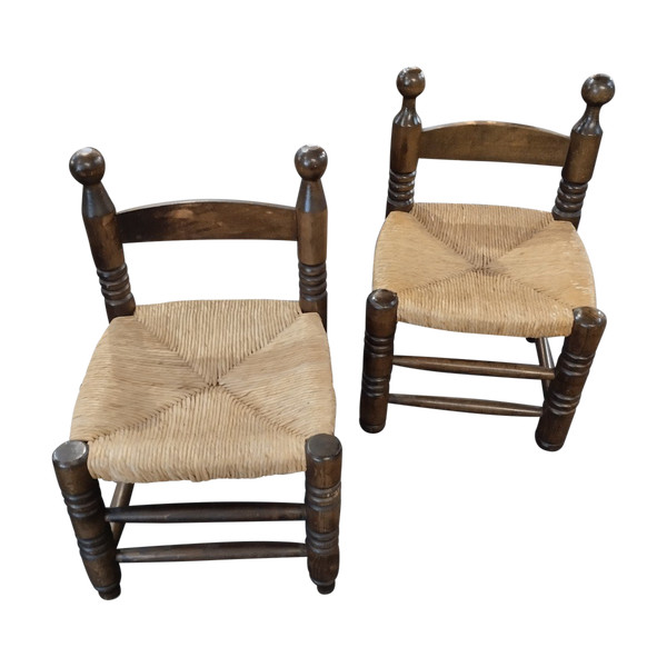 Paire de Chaises - Brutaliste - Dlg De Charles Dudouyt - V . 1940