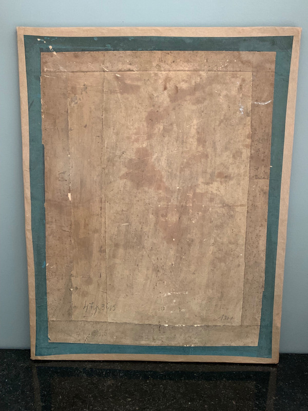 Lavis d'encre signé de 1801: L'éducation d'Achille par le centaure Chiron.